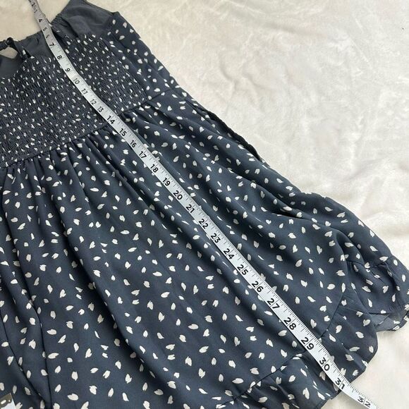 Abercrombie & Fitch slate blue print spaghetti strap mini dress size M - Picture 14 of 15